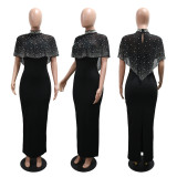 Women's Two-piece Dress and Cape Set