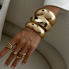 Exaggerated Faceted Geometric Bracelet