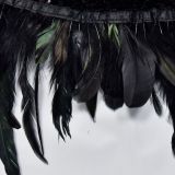 Solid Color Strapless Backless Sequined Feather Dress