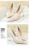 Stiletto High Heel Shallow Pointed Toe Mesh Hollow Lace Shoes 9CM