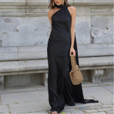 Ribbon Long Skirt Backless Hot Girl Hot Selling Slim Dress