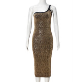 One Shoulder Strapless Stretch Dress