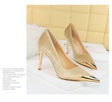 High Heels Stilettos High Heels Metal Pointed Toe Suede Women's Shoes