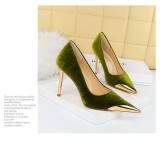 High Heels Stilettos High Heels Metal Pointed Toe Suede Women's Shoes
