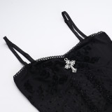 Halloween Dark Style Mesh Suspender Dress