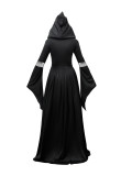 Halloween Witch Dress Hooded Skeleton Witch Mage Cosplay Stage Performance Costume