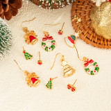 Christmas Dripping Snowflake Elk Pendant Earrings