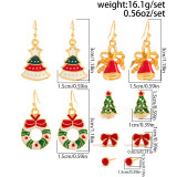 Christmas Dripping Snowflake Elk Pendant Earrings