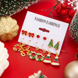 Christmas Dripping Snowflake Elk Pendant Earrings