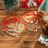 Creative Christmas Elk Snowman Bracelet Adjustable Braided Bracelet