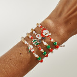 Christmas Snowman Bell Adjustable Bracelet