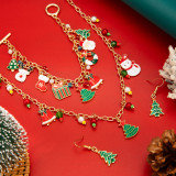 Christmas Tree Candy Snowman Pendant Necklace