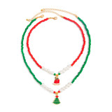 Christmas Bell Tree Pendant Necklace