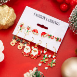 Christmas Dripping Snowflake Elk Pendant Earrings