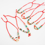 Creative Christmas Elk Snowman Bracelet Adjustable Braided Bracelet