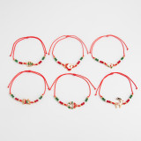 Creative Christmas Elk Snowman Bracelet Adjustable Braided Bracelet