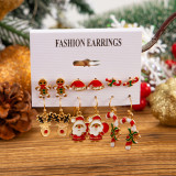 Christmas Dripping Snowflake Elk Pendant Earrings