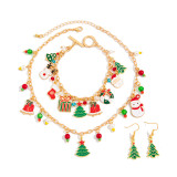 Christmas Tree Candy Snowman Pendant Necklace