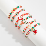 Creative Christmas Elk Snowman Bracelet Adjustable Braided Bracelet