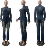 Stretch Casual Denim Suit