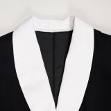 Elegant Commuter Two-piece Contrasting Large Lapel Casual Suit