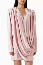 Satin V-neck Crossover Skirt