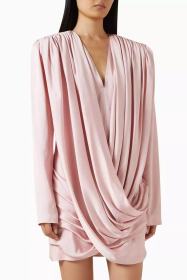 Satin V-neck Crossover Skirt