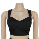 Casual Eyelet Button Top and Trousers Suit