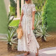 Casual Lace Cardigan Single Breasted Dress