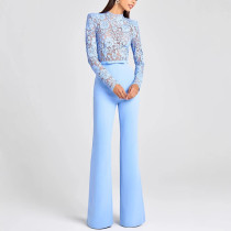 Lace Fringed Trousers See-through Sexy Jumpsuit