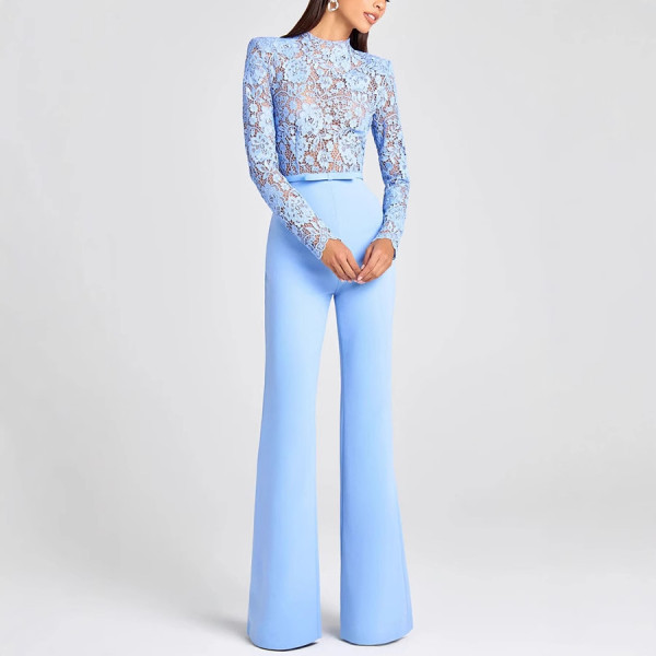 Lace Fringed Trousers See-through Sexy Jumpsuit