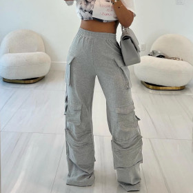 Loose Trousers with Multi-pocket Panels