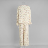 Pure Cotton Printed Trousers Pajamas Set