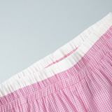 Plaid Long Sleeve Trousers Pajama Set