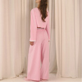Fake Two-piece Long-sleeved Trousers Pajama Set