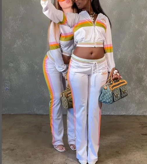 Zippered Long Sleeve Jacket and Trousers Casual Suit