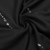 Elegant Dress with Back Slit Cape Sleeves and Rhinestones