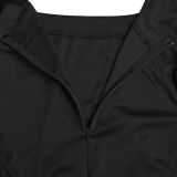 Elegant Dress with Back Slit Cape Sleeves and Rhinestones