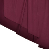 Solid Color Round Neck Gathered Hip-hugging Ribbon Long-sleeved Slim Dress