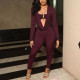 Solid Color Jumpsuit That Wraps Around the Breasts, Swings Around the Neck and Wraps Around the Waist and Hips
