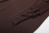 Slim Fit Hip-hugging Ruffled Long-sleeve Dress