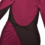 Sexy Turtleneck Color Block Hip-hugging Long Skirt