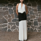 Halterneck V-neck Dress Sexy Slim Backless Long Dress