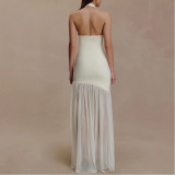 Halterneck Hollow Gathered Backpack Hip Dress