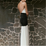 Halterneck V-neck Dress Sexy Slim Backless Long Dress