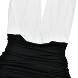 Halterneck V-neck Dress Sexy Slim Backless Long Dress