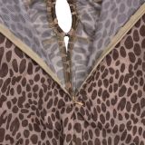 Sexy Deep V Leopard Print Slit Armband Dress