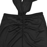 Solid Color Sexy Chestless Backless Strappy Jumpsuit