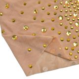 See-through Mesh Slim-fit Dress with Hot Rhinestones