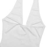 Halterneck Hollow Gathered Backpack Hip Dress